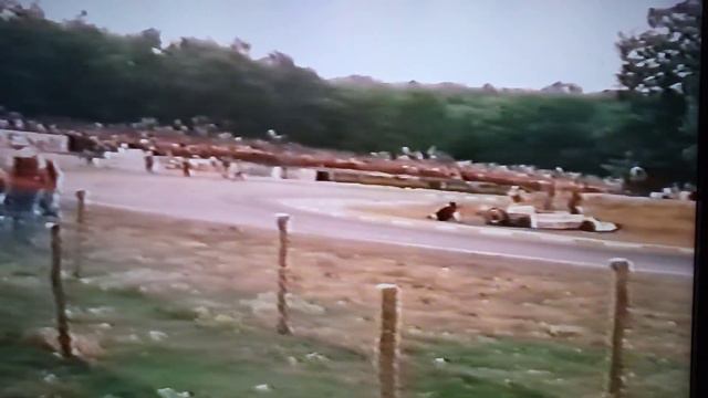 Misadventures at the Druids curve in the 1976 GREAT BRITAIN GP EDWARDS, STUCK, DEPAILLER,BRAMBILLA.