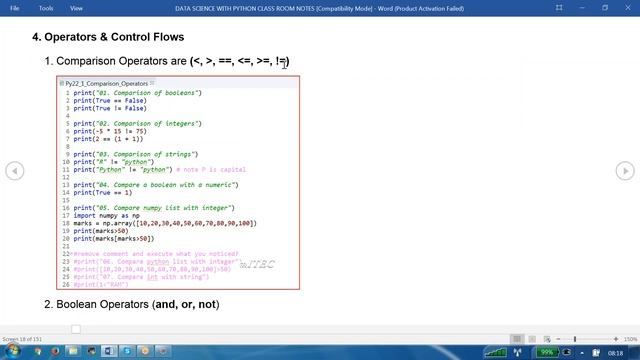 05  Data Science With Python Tutorial Comparison Operators