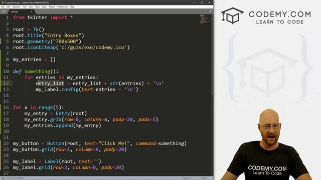 Creating Multiple Entry Boxes Automatically - Python Tkinter GUI Tutorial #65