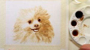 Draw and paint with coffee I Coffee Painting a Dog