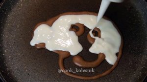 Фигурные блины. Как рисовать блинами? pancake  art pepa блин свинка пепа
