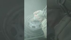 Пескоструйная обработка дисков в камере