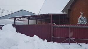 15тонн снега на навесе, поломало навес?