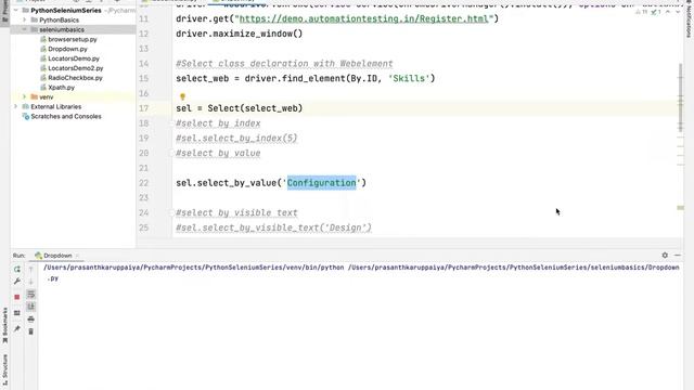 Day 13 Select Dropdown & Browser Commands Python Selenium Tutorial #python #selenium #dropdown