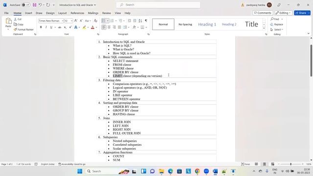 Mastering the Fundamentals of Oracle SQL: An Overview Session