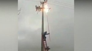 Электрическая дуга на ЛЭП 10 кВ