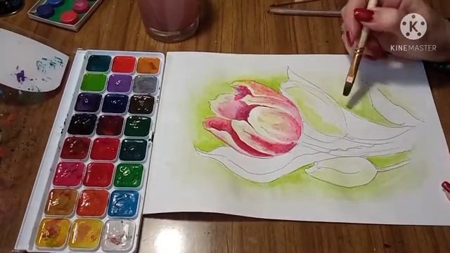 Рисуем тюльпаны ??? смотреть онлайн