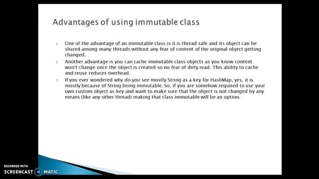 Advantages and Disadvantages of using immutable class in java