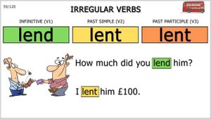 English irregular verbs - practise 120 irregular verbs in Past Simple with sentences and pictures