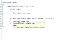 Add and Remove Items of a ListBox (C# .NET)