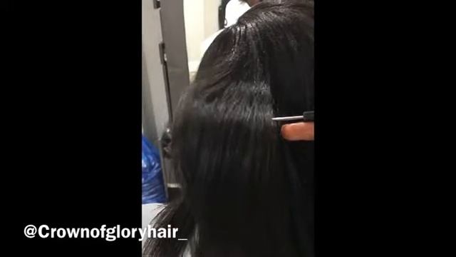Silk press on Natural 4b hair at NJ Salon смотреть онлайн