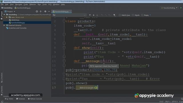 Function hiding - Lesson 103