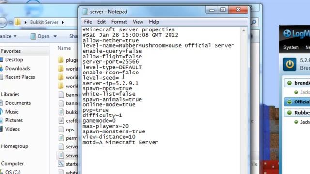 How to Make a Bukkit Server 1.2.5 (Hamachi) смотреть онлайн