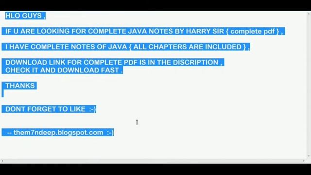 COMPLETE JAVA NOTES ? || BY CODE WITH HARRY