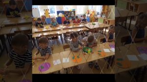 Аппликация Огурцы и помидоры лежат на тарелке