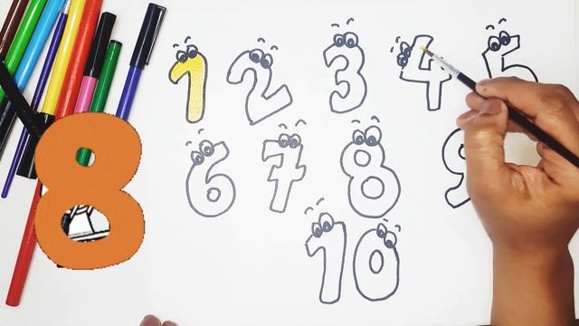 Lets draw numbers for kids|рисовать номера|नंबर ड्रा करें|bolalar uchun rasm chizish|아이들을 위한 그림