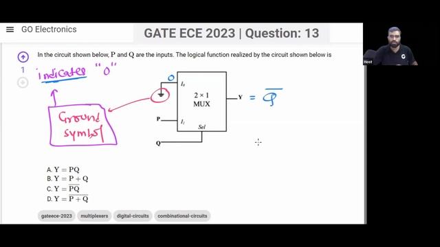 GATE ECE 2023 Question 13 - Multiplexer Question | Mux | GATE EC | Digital Logic