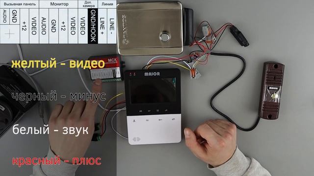 Подключение MAJOR SOLO - бюджетный видеодомофон