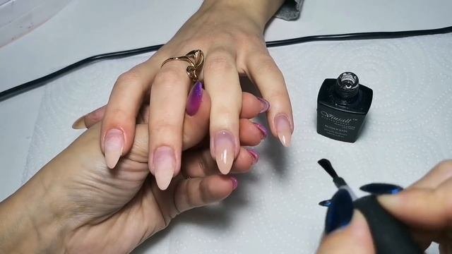 Покрытие гель лаком, укрепление гелем. Маникюр на подруге.
