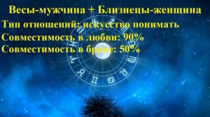 Совместимость Весы-мужчина и Близнецы-женщина