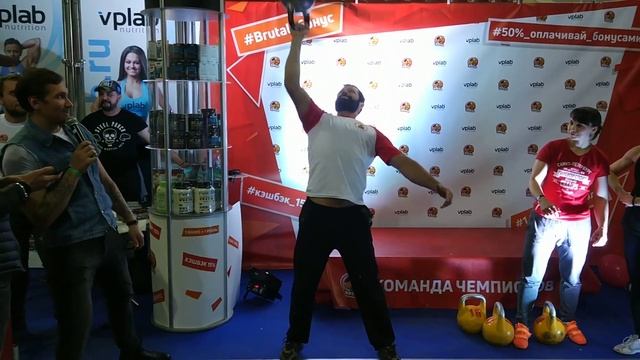 Подъем гири 24 кг вверх дном за 1 минуту. смотреть онлайн