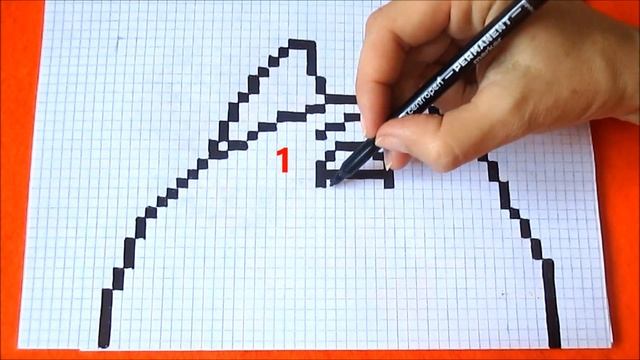Как рисовать по клеточкам Кошку Тайная жизнь Домашних Животных ? How to Draw Cat Pixel Art for Kids