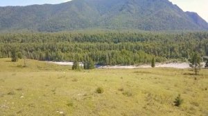 Слияние реки Катунь с Кураган Горный Алтай