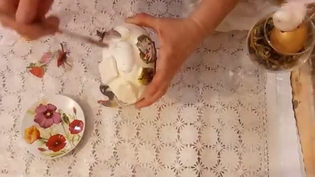 Декор заготовки яйца,имитация Фаберже /поделкикпасхе/переделки/декупаж/