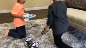 Star Wars space ship battle, kids playing , fun