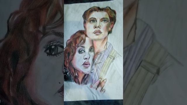 Рисунок Роза и Джек из фильма ,,Титаник" цветными карандашами #Титаник #ДжеймсКемерон #Титаникфильм
