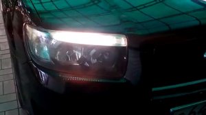 Дневные ходовые огни от VerterS в фары Субару Форестер SG5 рестайл