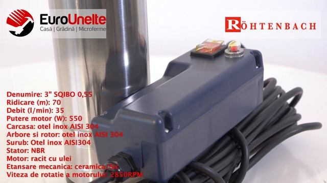 POMPA SUBMERSIBILA IBO DAMBAT SQIBO 3", 0.55 KW, DEBIT 35 L/MIN, H REFULARE 70M, CABLU 20M смотреть онлайн