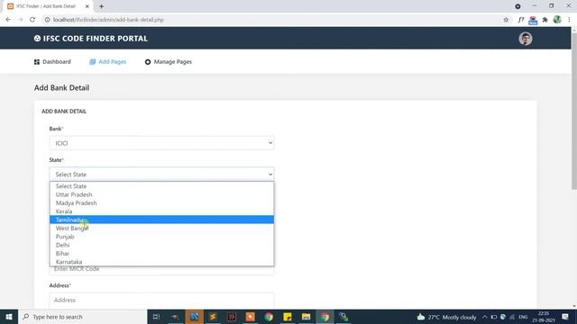IFSC Code Finder Project Using PHP