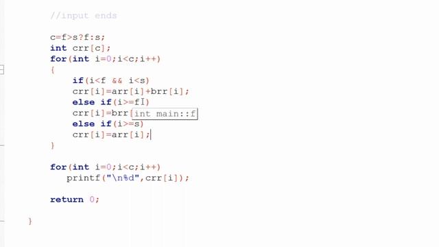 Sum of Arrays of different size | Problem - 5 | Placement Preparation | Java | C | Python