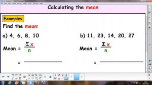 Statistics - How to calculate the Mean