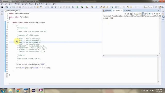 How to create a period object using parse method of Period Class? | Java 8 Date and Time