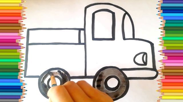 Как нарисовать ГРУЗОВИЧОК - Урок легкого рисования для малышей смотреть онлайн