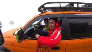 Pajero на 35 колесах по offroad, первый раз на цепях. Катание на лыжах за машиной. Сноуборд.