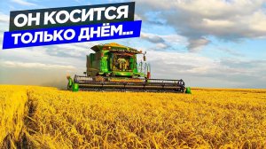 ☝Ещё светло, а ячмень уже не молотится. John Deere уходят на уборку яровой пшеницы.