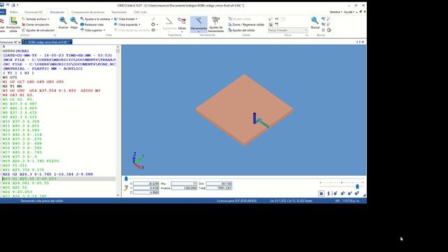 CIMCO Edit 8 Mauricio Cruz Solís  trabajo regu 4-5 KOBE codigo cimco