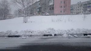 Город Макаров Сахалинской области. 4 мая 2018 года. Снежная буря 2 часть