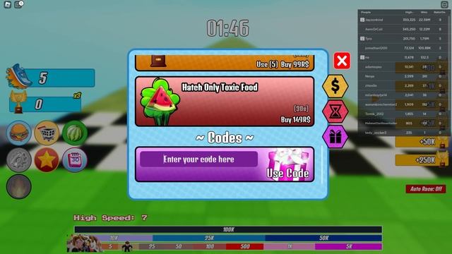 ALL NEW SECRET *CODES* IN ROBLOX FAT RACE CLICKER (roblox fat race clicker codes)2022 смотреть онлайн