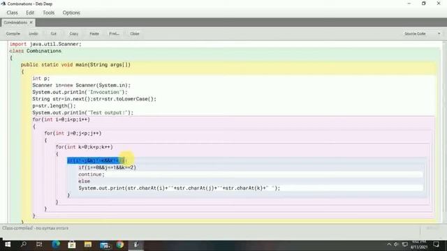 Java program to print any combination of 3 letter or digit of given eords or numbers. смотреть онлайн