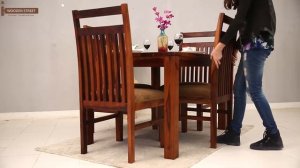 Dining Table Set : Buy Hasbro 4 Seater Dining Set With Honey Finish Online India