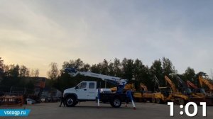 Скорость работы Автовышки ВИПО-18-01 на шасси ГАЗон NEXT: макс. высота, опускание, оборот 360°