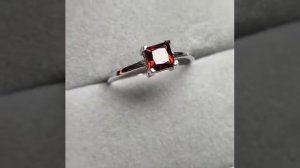 Натуральное красное вино драгоценный камень квадратное ограненное кольцо гранат bijoux femmefashion