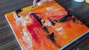 Making of Abstract Painting / Using Brayer and Acrylics / EASY / Project 365 days / Day #078