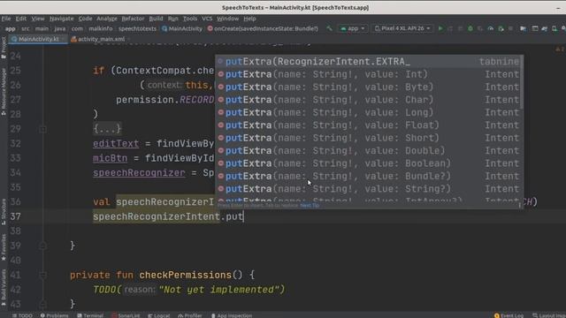 SpeechToText android example\how to create a speech recognizer in android studio without google API