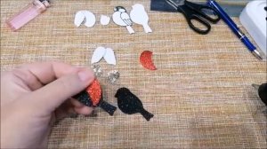 СНЕГИРЬ по готовому шаблону МК Кабошон для броши Кабошон для канзаши