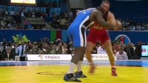 120 kg. Khassan Baroev (RUS) vs Mijain Lopez (CUB) Final, World Championship 2007, Baku-AZE